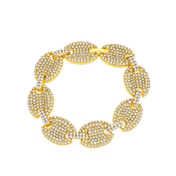 Alloy Diamond Women's Love Geometric Retro Bracelet With Flower And Heart Shapes