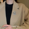 Alloy Diamondembedded Hollow Flower Brooch Heavy Industry Pin Female Accessories