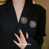 Alloy Diamondembedded Hollow Flower Brooch Heavy Industry Pin Female Accessories
