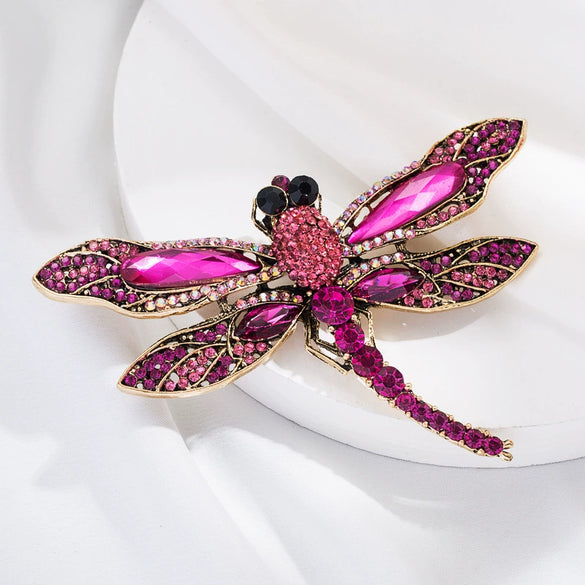 Alloy Diamondencrusted Dragonfly Brooch Fashion Personality Women's Accessories