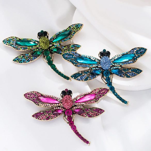 Alloy Diamondencrusted Dragonfly Brooch Fashion Personality Women's Accessories