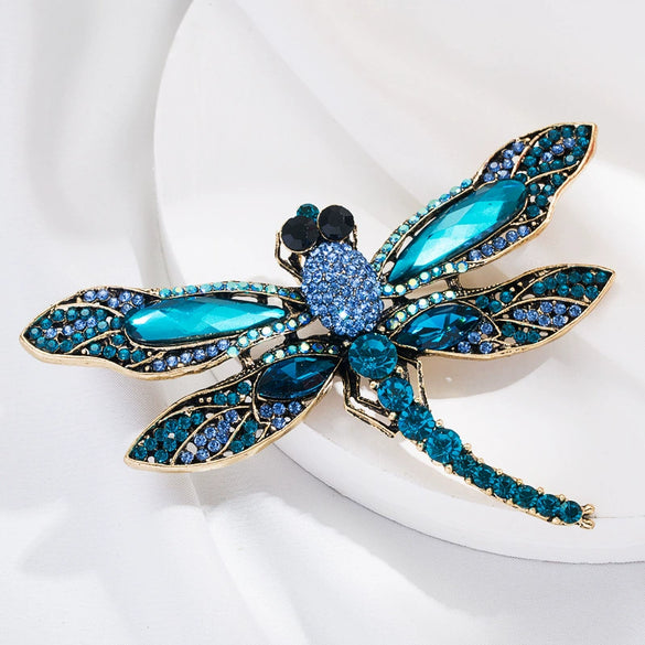 Alloy Diamondencrusted Dragonfly Brooch Fashion Personality Women's Accessories