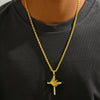 Alloy Diamondencrusted Geometric Crown Cross Pendant Necklace Unisex
