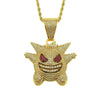 Alloy Diamondencrusted Geometric Hip Hop Necklace Pendant With Threedimensional Pokemon Geng Ghost Design