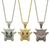 Alloy Diamondencrusted Geometric Hip Hop Necklace Pendant With Threedimensional Pokemon Geng Ghost Design