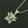 Alloy Diamondencrusted Geometric Hip Hop Necklace Pendant With Threedimensional Pokemon Geng Ghost Design