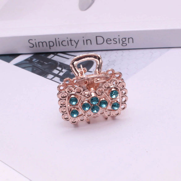 Alloy Diamondencrusted Grabber Bangs Clip Women's Fashion Headwear Bow Hairpin