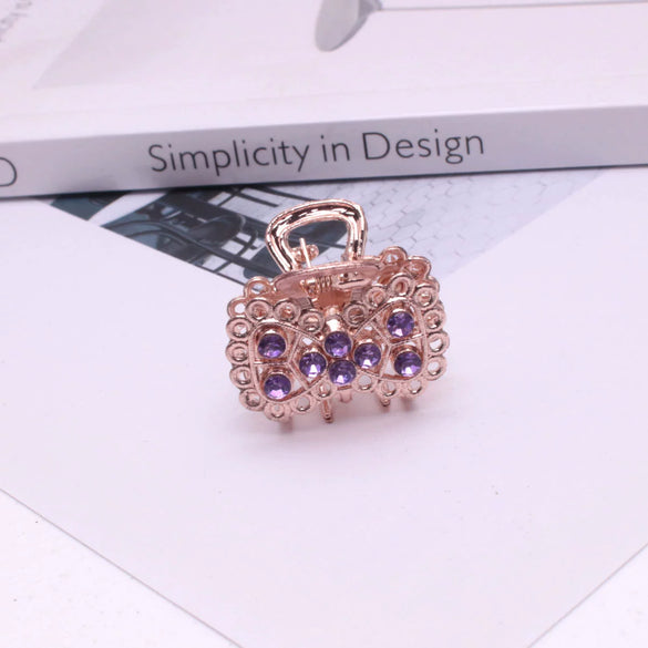 Alloy Diamondencrusted Grabber Bangs Clip Women's Fashion Headwear Bow Hairpin