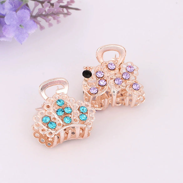 Alloy Diamondencrusted Grabber Bangs Clip Women's Fashion Headwear Bow Hairpin