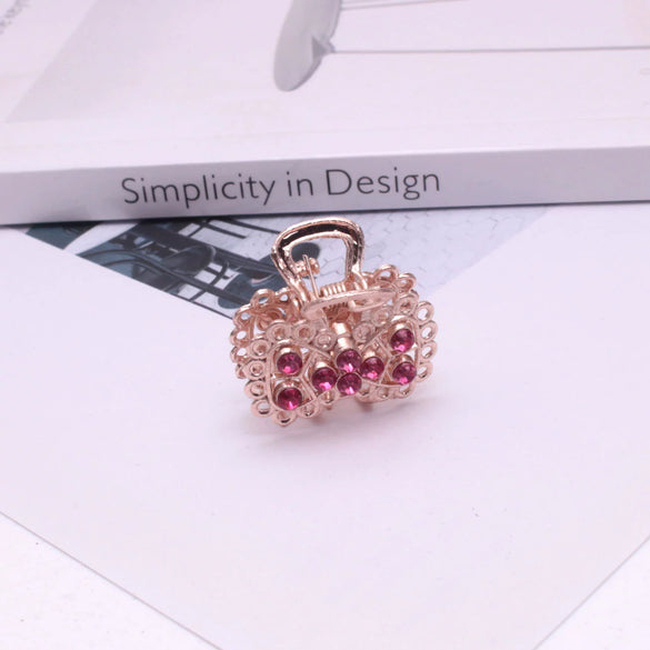Alloy Diamondencrusted Grabber Bangs Clip Women's Fashion Headwear Bow Hairpin