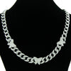 Alloy Diamondencrusted Insectshaped Cuban Chain Necklace For Women
