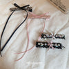 Alloy Diamondencrusted Love Pearl Bow Duckbill Hairpin Light Luxury Hair Accessories Headdress