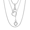 Alloy Diamondencrusted Love Pendant Threelayer Necklace With Letter Pattern For Women