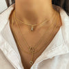 Alloy Diamondencrusted Love Pendant Threelayer Necklace With Letter Pattern For Women