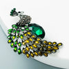Alloy Diamondencrusted Peacock Brooch For Women Retro Trendy
