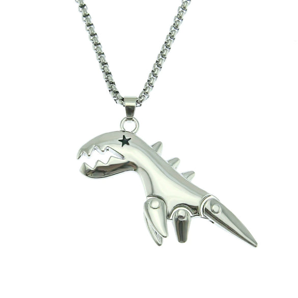Alloy Dinosaur Pendant Necklace With Geometric Style And Electroplating For Men And Women Couple