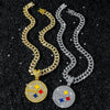 Alloy Disc Logo Pendant Hiphop Necklace With Animals Zodiac Pattern And Electroplating Design For Men Cuban Chain Style