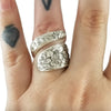 Alloy Distressed Open Lily Flower Ring Jewelry For Women