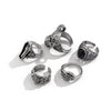 Alloy Distressed Skull Ring And Bracelet For Men Hiphop Retro Punk Style