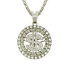 Alloy Dollar Sign Diamond Rotating Pendant Necklace With Cuban Chain Jewelry
