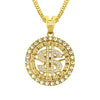 Alloy Dollar Sign Diamond Rotating Pendant Necklace With Cuban Chain Jewelry