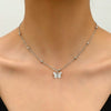 Alloy Double Butterfly Bow Multilayer Women's Necklace With Electroplating