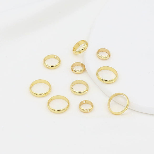 Alloy Double Hole Circle Bead Ring Electroplated Diy Bag Accessories