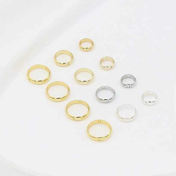 Alloy Double Hole Circle Bead Ring Electroplated Diy Bag Accessories