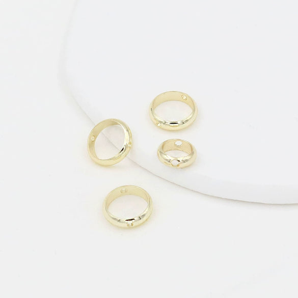 Alloy Double Hole Circle Bead Ring Electroplated Diy Bag Accessories