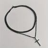 Alloy Double Layer Cross Pendant Necklace With Regular Chain Geometric Style Electroplating Treatment U Shape
