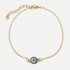 Alloy Double Layer Turkey Blue Rhinestone Evil Eyes Anklet For Women With Geometric Pattern