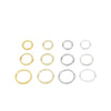 Alloy Double Twist Ring With Bead 18K Real Gold Electroplating Geometric Diy Accessories