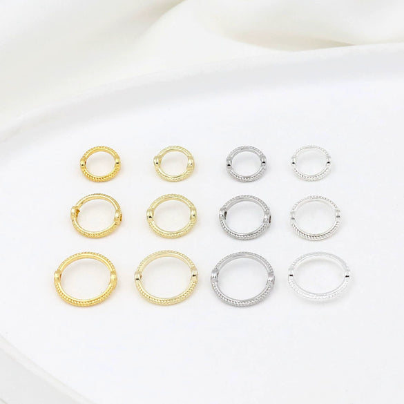 Alloy Double Twist Ring With Bead 18K Real Gold Electroplating Geometric Diy Accessories