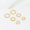 Alloy Double Twist Ring With Bead 18K Real Gold Electroplating Geometric Diy Accessories
