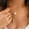 Alloy Doublelayer Fold Pendant Geometric Cross Chain Electroplated Necklace Jewelry Accessories