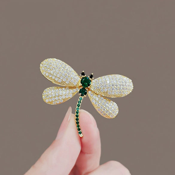 Alloy Dragonfly Women's Luxury Rhinestone Brooch With Electroplating