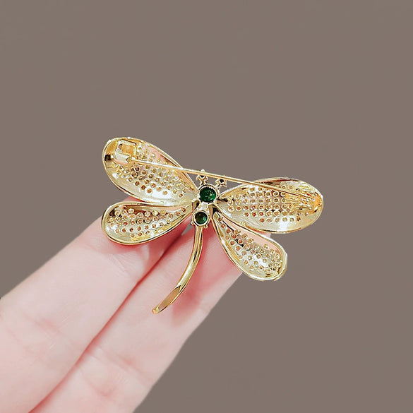 Alloy Dragonfly Women's Luxury Rhinestone Brooch With Electroplating