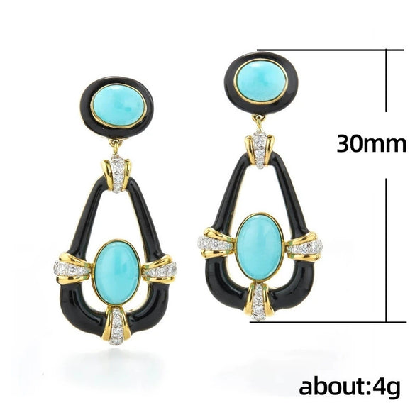 Alloy Dripping Glue Geometric Ladies Earrings