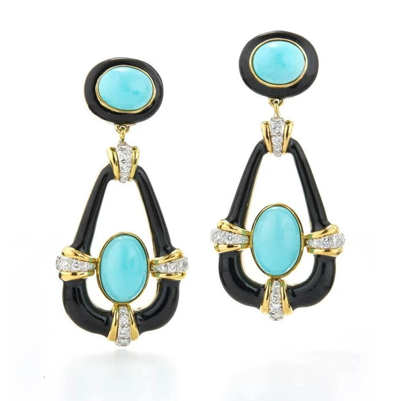 Alloy Dripping Glue Geometric Ladies Earrings