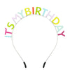 Alloy Dripping Oil Birthday Headband For Women With Letters Numbers Text Style