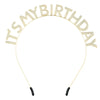 Alloy Dripping Oil Birthday Headband For Women With Letters Numbers Text Style
