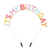 Alloy Dripping Oil Birthday Headband For Women With Letters Numbers Text Style
