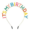 Alloy Dripping Oil Birthday Headband For Women With Letters Numbers Text Style