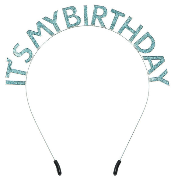 Alloy Dripping Oil Birthday Headband For Women With Letters Numbers Text Style