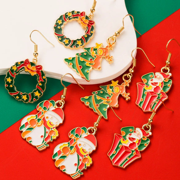 Alloy Dripping Oil Bow Earrings For Women