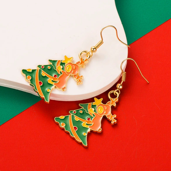 Alloy Dripping Oil Bow Earrings For Women