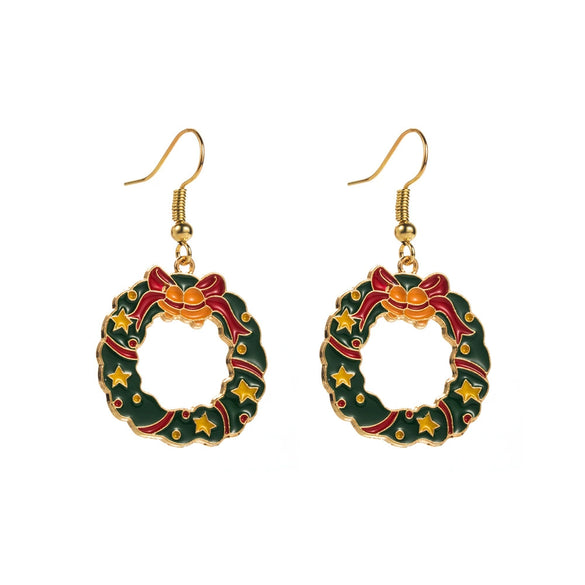 Alloy Dripping Oil Bow Earrings For Women