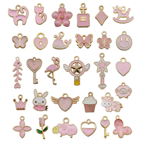 Alloy Dripping Oil Cartoon Style Diy Handmade Jewelry Accessories Pendant Earrings Necklace