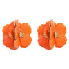 Alloy Dripping Oil Flower Earrings Exaggerated Creative And Fashionable For Girls