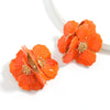 Alloy Dripping Oil Flower Earrings Exaggerated Creative And Fashionable For Girls